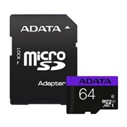 Adata Premier MicroSDXC Memory Card - Class 10 - UHS-I - 80MBps - 64G With Adapter