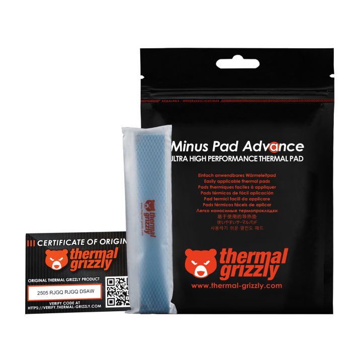 پد حرارتی ترمال گریزلی ابعاد 1.0 × 20 × 120 میلی متر 4 عددی مدل Minus Pad Advance - 7