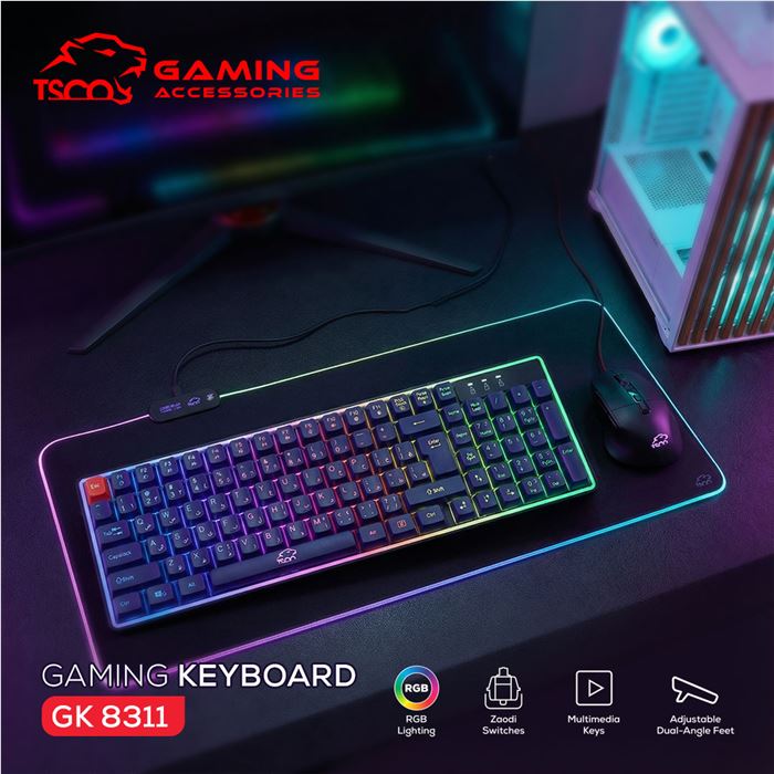 کیبورد مخصوص بازی تسکو مدل GK8311 Apollo - 9