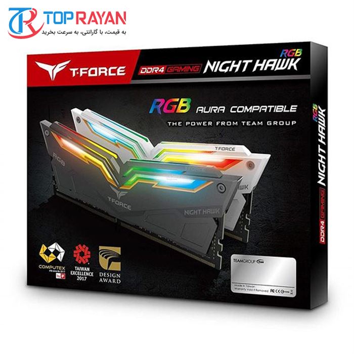 رم دسکتاپ DDR4 دو کاناله 3200 مگاهرتز CL16 تیم گروپ مدل NIGHT HAWK ظرفیت 32 گیگابایت - 5