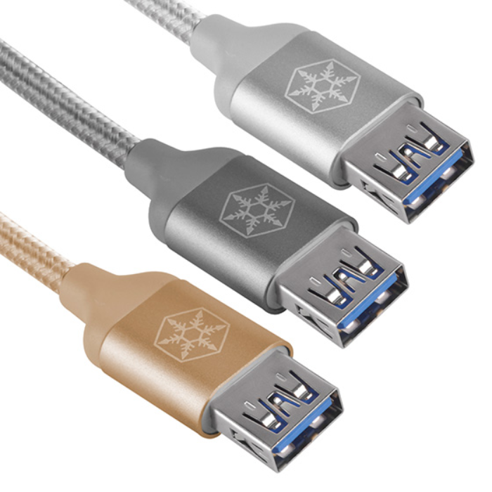 کابل 0.5 متری سیلوراستون طلایی مدل CPU05 - USB 3.1 Type-C male to USB Type-A female - 5