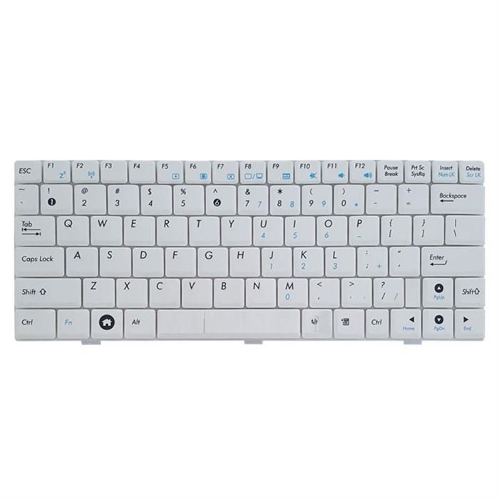 کیبورد لپ تاپ ایسوس Eee PC ۱۰۰۴ ۱۰۰۵ سفید بدون فریم فلت پهن