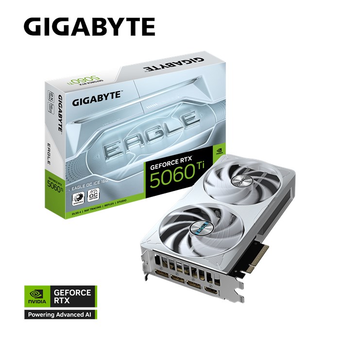 کارت گرافیک گیگابایت مدل GeForce RTX 5060 Ti EAGLE OC ICE 16GB - 10