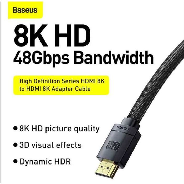کابل HDMI باسئوس مدل High Defination 8K طول 2 متر - 3