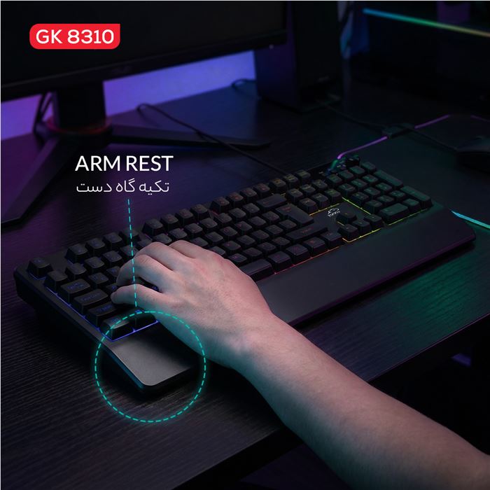 کیبورد گیمینگ شبه مکانیکال تسکو مدل GK 8310 Ares - 11