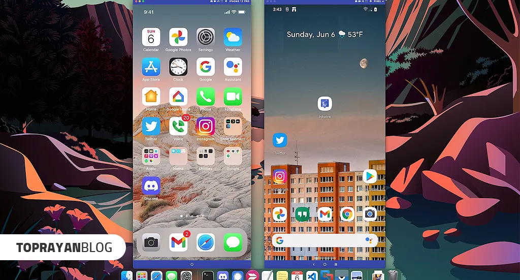 نمایش صفحه موبایل روی لپ تاپ
