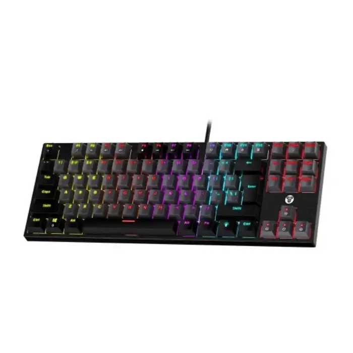 کیبورد باسیم گیمینگ فنتک مدل ATOM87 MK876V2 Gray Red Switch - 2