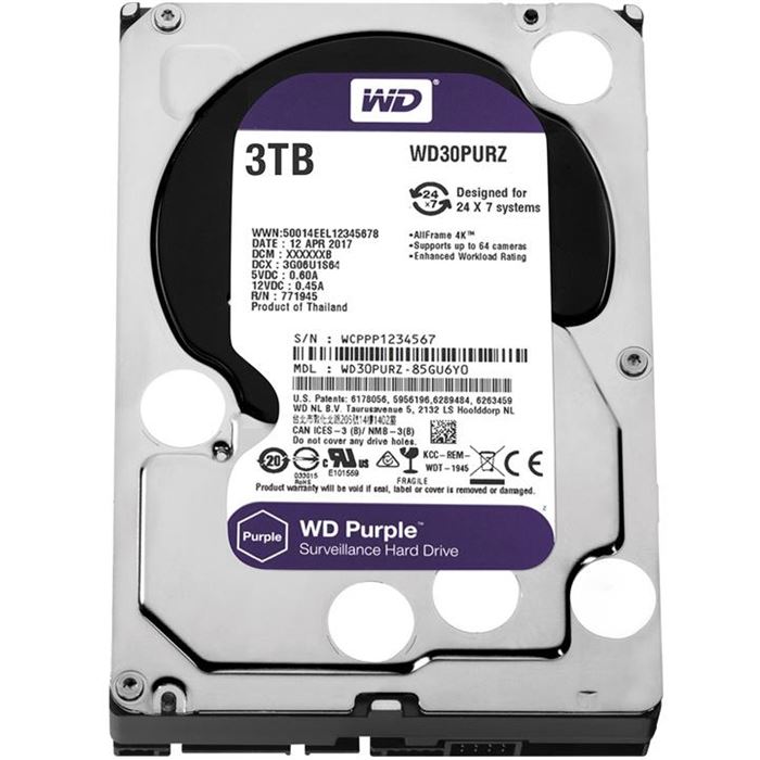 هارددیسک اینترنال وسترن دیجیتال سری Purple مدل WD30PURZ ظرفیت 3 ترابایت