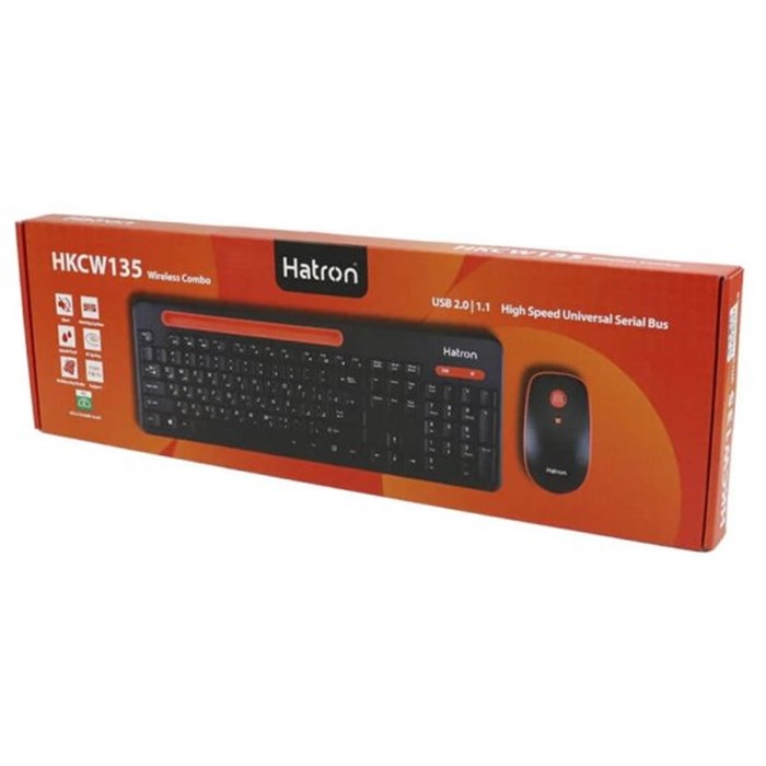 کیبورد و ماوس بی‌سیم هترون مدل HKCW135 - 10