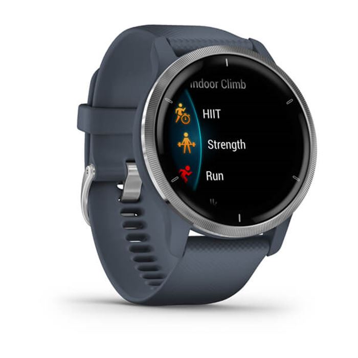 ساعت هوشمند گارمین مدل Venu 2 Silver Stainless Steel Bezel with Granite Blue Case and Silicone Ba - 2