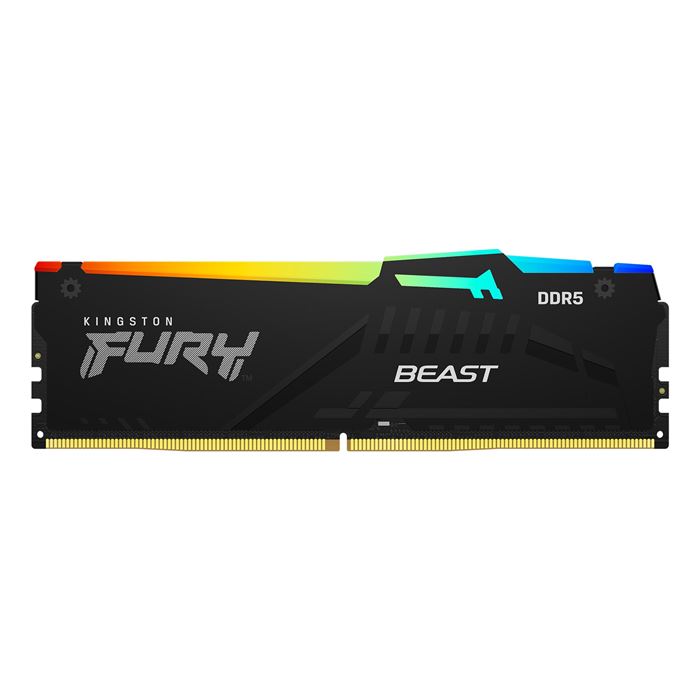 رم کامپیوتر کینگستون مشکی مدل DDR5 Fury Beast دو کاناله 5200 مگاهرتز CL36 ظرفیت 64 گیگابایت - 3