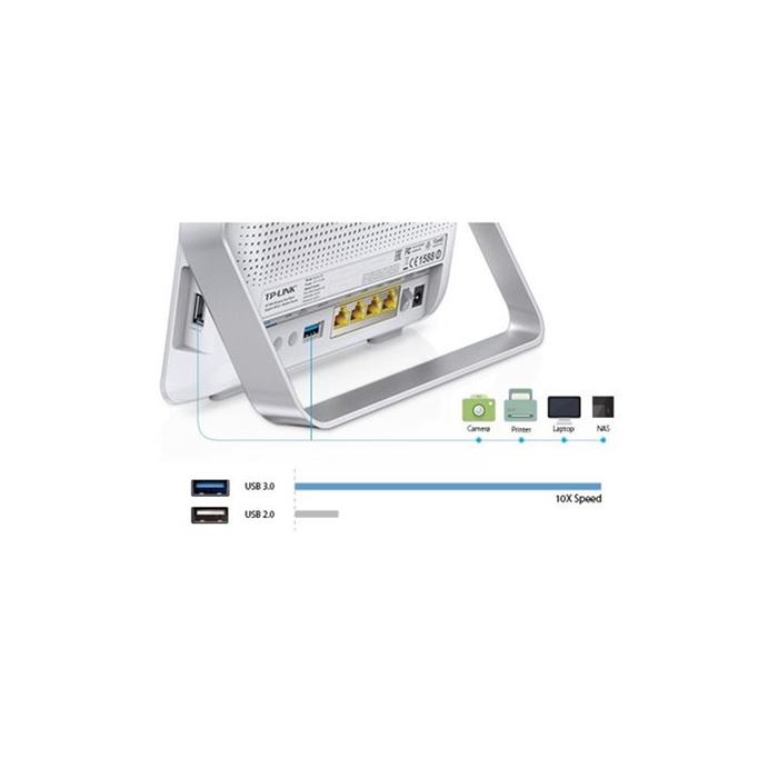 مودم روتر +ADSL2 گیگابیتی دوبانده بی‌ سیم AC1900 تی پی-لینک مدل Archer D9 - 2