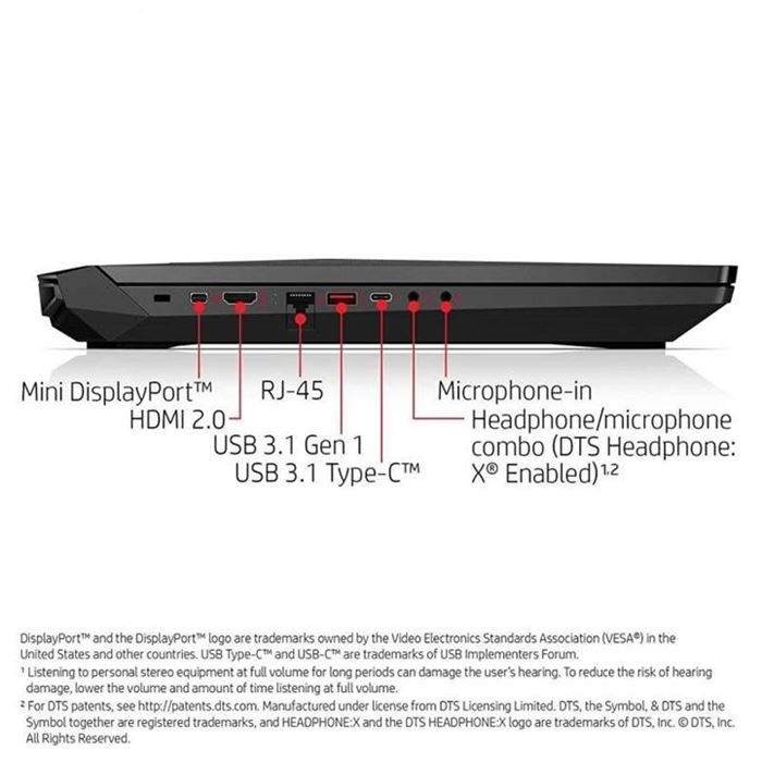 لپ تاپ اچ پی مدل OMEN 17-AN100 - G پردازنده Core i7 رم 32GB حافظه 1TB 256GB SSD گرافیک 8GB - 3