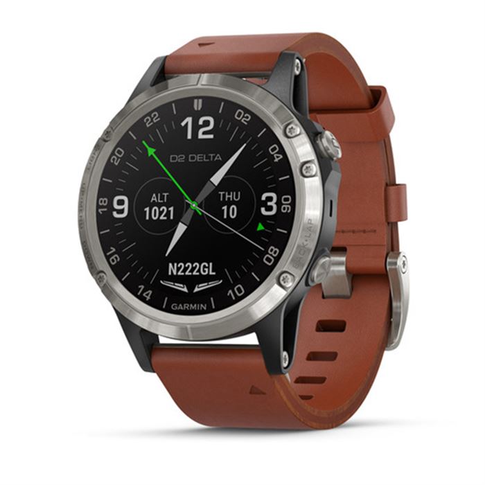 ساعت گارمین مدل D2 Delta Aviator Watch with Brown Leather Band 