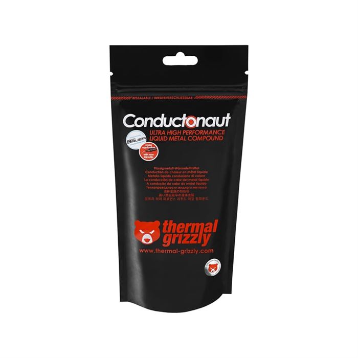 خمیر سیلیکون ترمال گریزلی 5 گرمی Conductonaut Liquid Metal  - 7