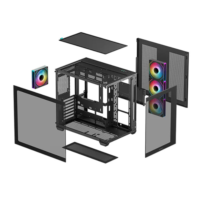 کیس گیمینگ سفید دیپ کول مدل CG530 4F BK - 4