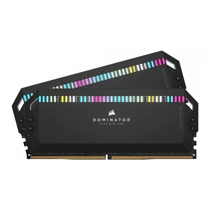 رم کورسیر دومیناتور مشکی DOMINATOR PLATINUM RGB 64GB 32GBx2 6400MHz Cl32 DDR5