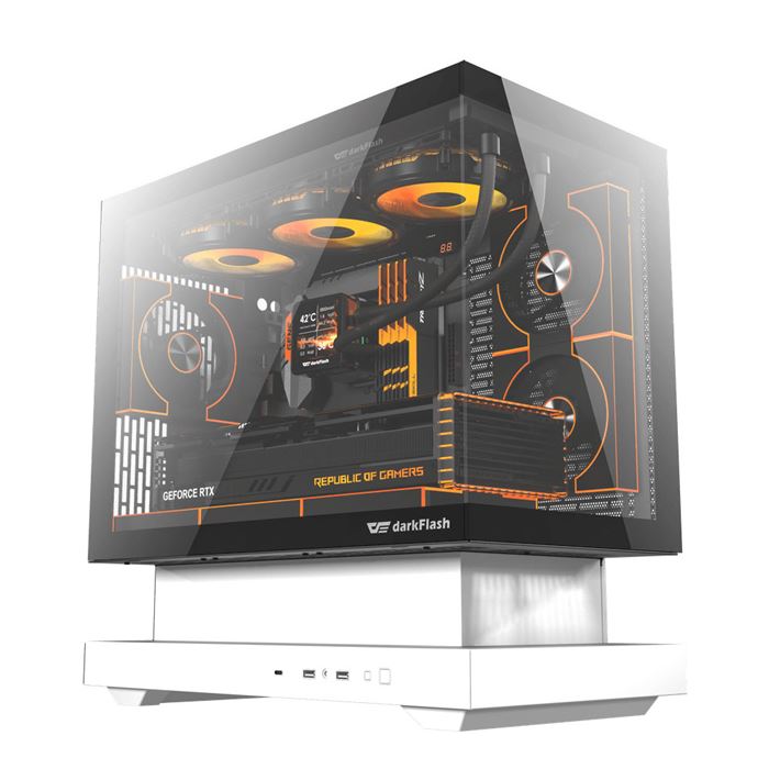 کیس کامپیوتر گیمینگ دارک فلش مدل FLOATRON F1 M-ATX B&W - 2