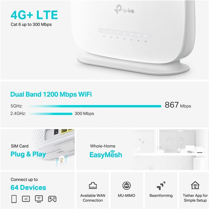 مودم روتر 4G LTE تی پی لینک مدل Archer MR505 - 3