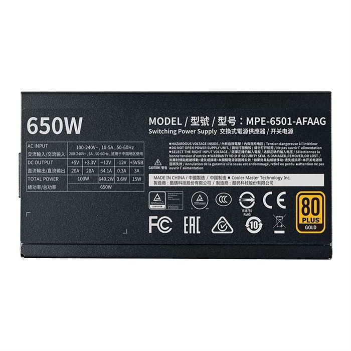 پاور 650 وات کولر مستر MWE GOLD 650 V2 Gold Full Modular - 5