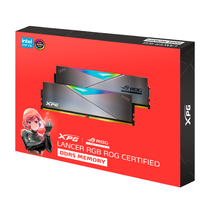 رم کامپیوتر DDR5 دو کاناله 6600 مگاهرتز CL32 ای دیتا مدل XPG Lancer ROG RGB ظرفیت 32 گیگابایت - 5