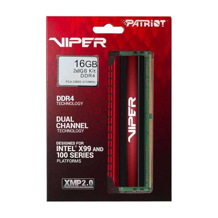 رم كامپيوتر DDR4 دو کاناله 3733 مگاهرتز CL17 پاتریوت مدل Viper Steel ظرفیت 16 گیگابایت - 3