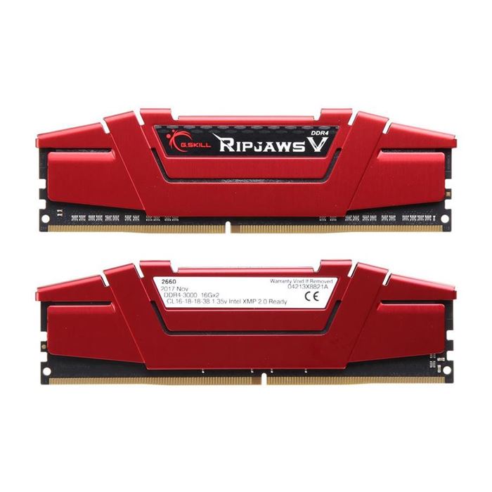 رم کامپیوتر DDR4 دوکاناله 3000 مگاهرتز CL16 جی اسکیل مدل RipjawsV ظرفیت 32 گیگابایت - 3