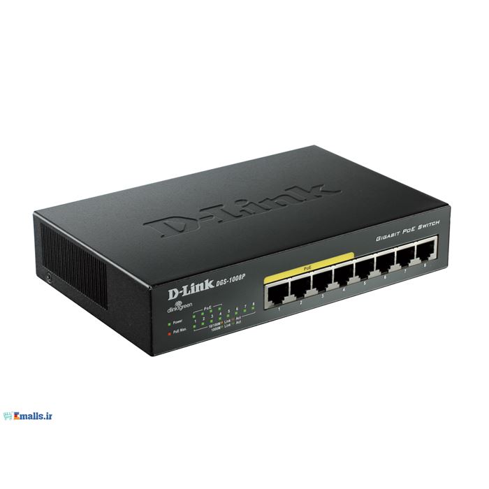 سوئیچ 8 پورت گیگابیت 4 پورت PoE دی لینک DGS-1008P - 7