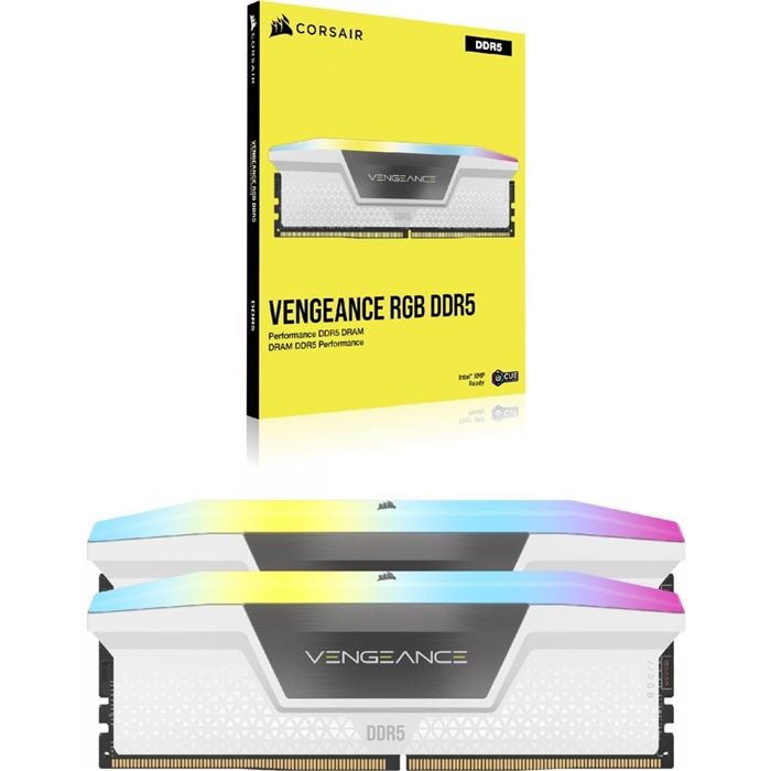 رم کورسیر VENGEANCE RGB White 32GB 16GBx2 5200MHz CL40 DDR5 - 4