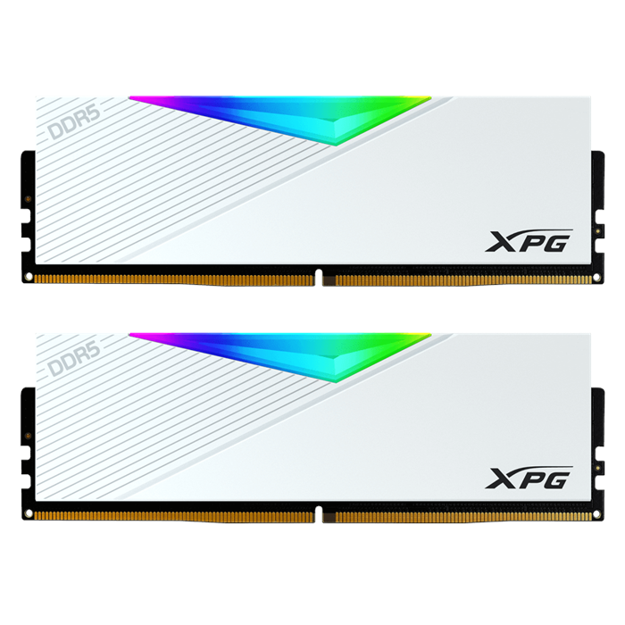 رم کامپیوتر DDR5 دو کاناله 6400 مگاهرتز CL32 ای دیتا مدل XPG Lancer RGB White ظرفیت 32 گیگابایت