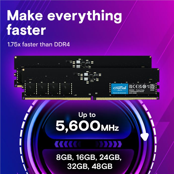 رم کامپیوتر DDR5 تک کاناله 5600 مگاهرتز CL46 کروشیال ظرفیت 8 گیگابایت - 4