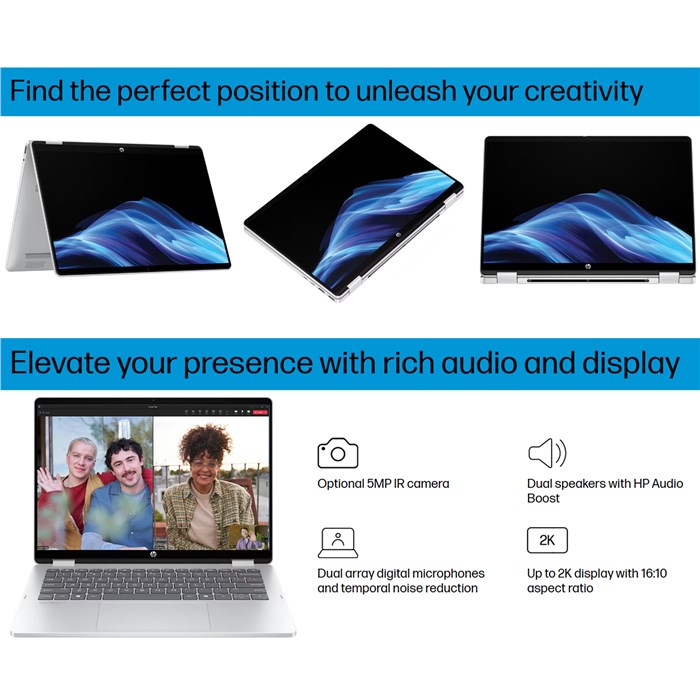 لپ تاپ 14 اینچی اچ پی Omnibook 5 Flip 14 2in1 FP0023DX پردازنده Core i7 150U رم 16GB حافظه 512GB SSD گرافیک Intel  - 8