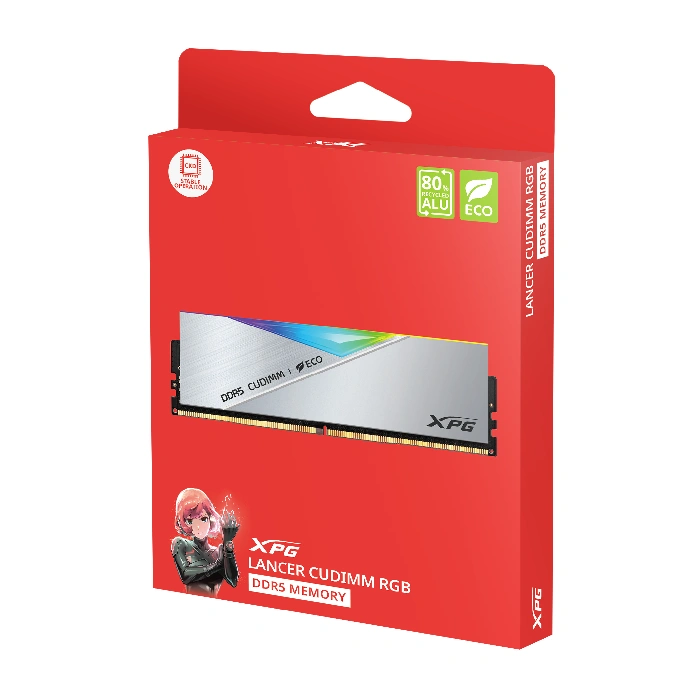 رم کامپیوتر DDR5 دو کاناله 9200 مگاهرتز CL42 ای دیتا ایکس پی جی مدل LANCER CUDIMM RGB ظرفیت 32 گیگابایت - 6