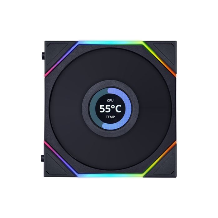 فن کیس لیان لی مشکی مدل Uni Fan TL WIRELESS LCD 120 REVERSE BLADE (3 عددی) - 2