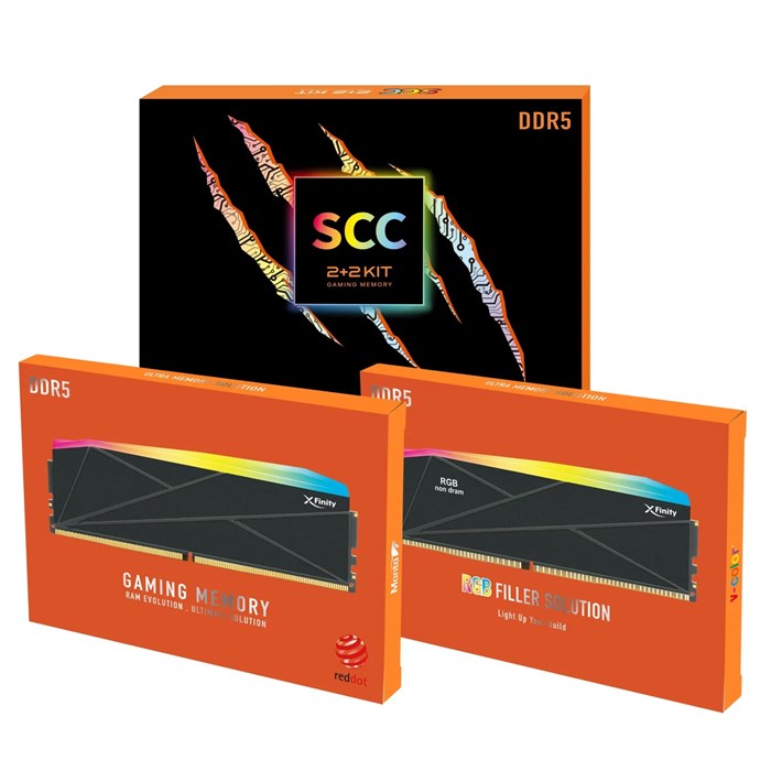  رم وی کالر دو کاناله Manta XFinity RGB 48GB (2 x 24GB) +2 KIT DDR5 8600 UDIMM CL40 - 3