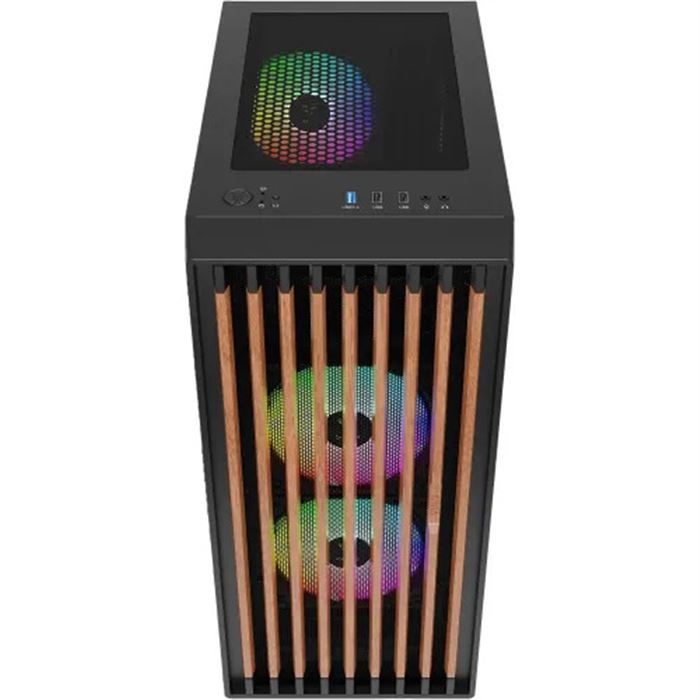کیس کامپیوتر گیم دیاس مدل AURA GC4 ARGB REAL WALNUT MID-TOWER  - 2