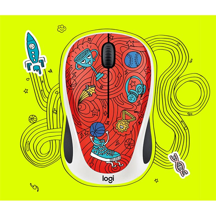 ماوس بیسیم لاجیتک سری Doodle مدل Champion Coral - 5