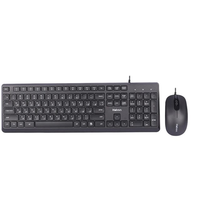 کیبورد و ماوس باسیم هترون مدل HKC215، سوییچ ممبران ، Full-Size