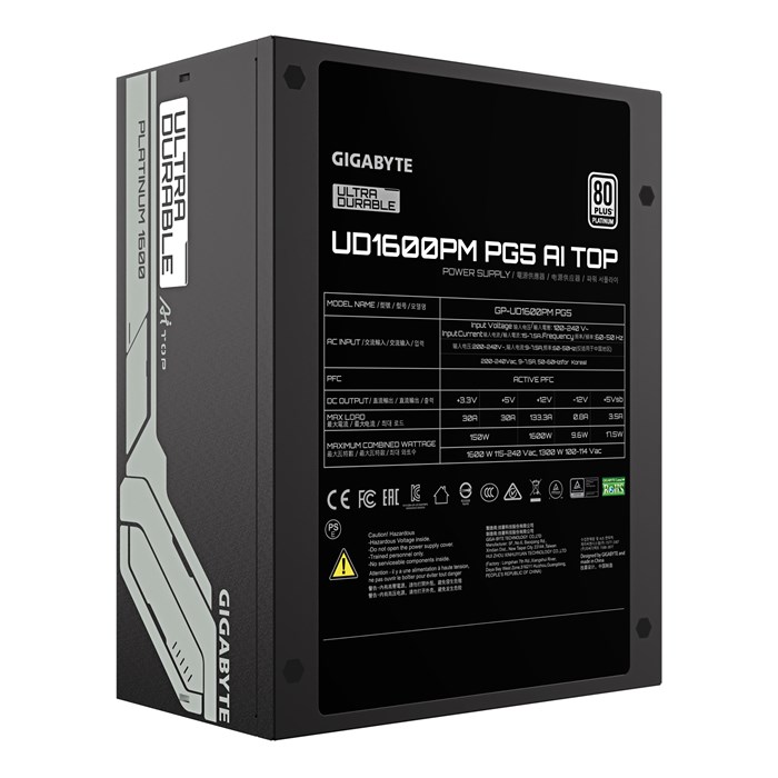 پاور 1600 وات گیگابایت مدل UD1600PM PG5 AI TOP ATX 12V v3.1 - 6