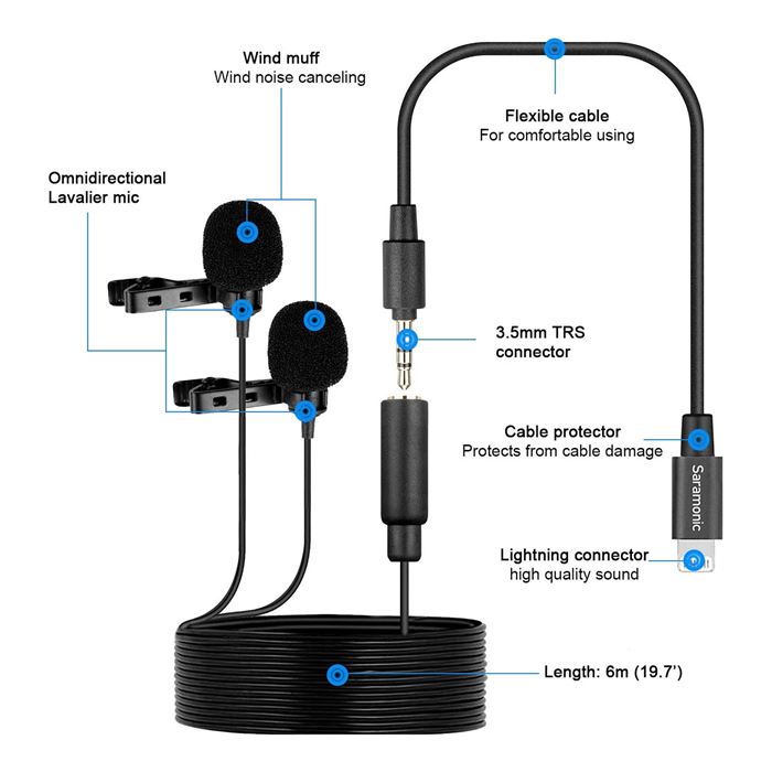 میکروفون یقه ای با سیم سارامونیک مدل LavMicro U1C - 3