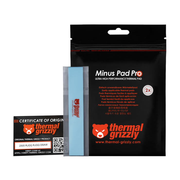 پد حرارتی ترمال گریزلی ابعاد 0.5 × 20 × 120 میلی متر 2 عددی مدل Minus Pad Pro - 7