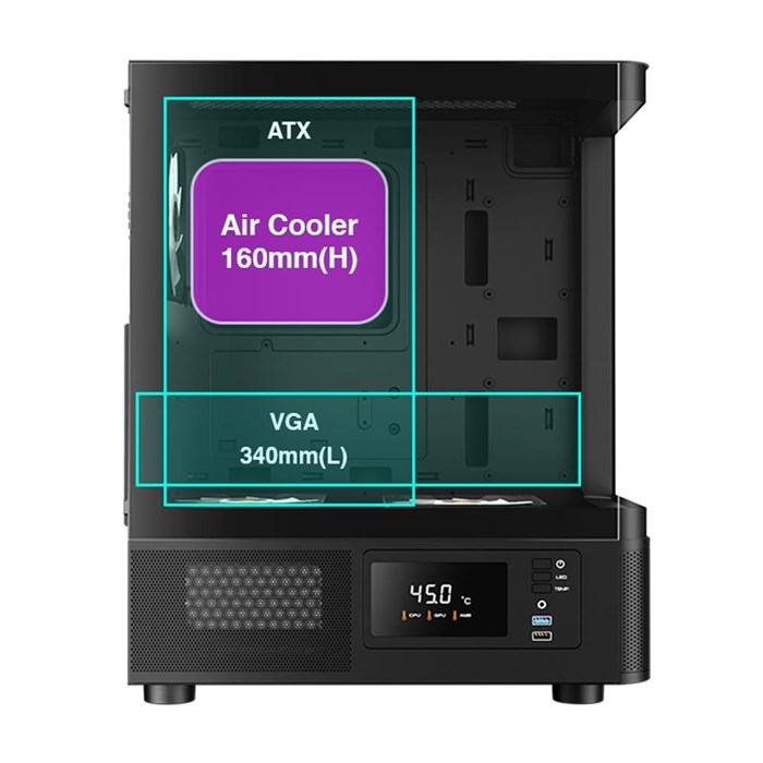 کیس گیمینگ گیم دیاسATLAS E2 CG - 4