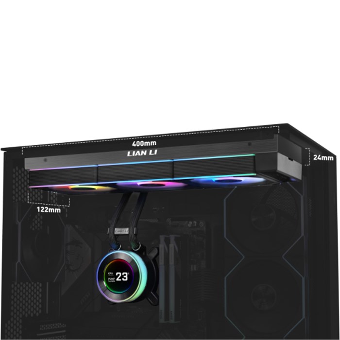 کولر پردازنده مایع لیان لی مشکی مدل Hydroshift II LCD-C 360TL AIO - 4