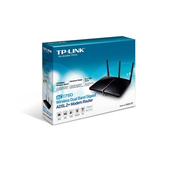 مودم روتر +ADSL2 دو بانده بی سیم AC1750 تی پی-لینک مدل Archer D7 - 5