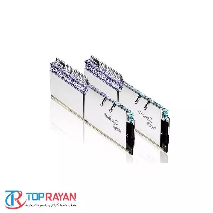 رم کامپیوتر جی اسکیل دو کاناله مدل رویال سیلور ظرفیت 64 گیگابایت فرکانس 3200 - 3