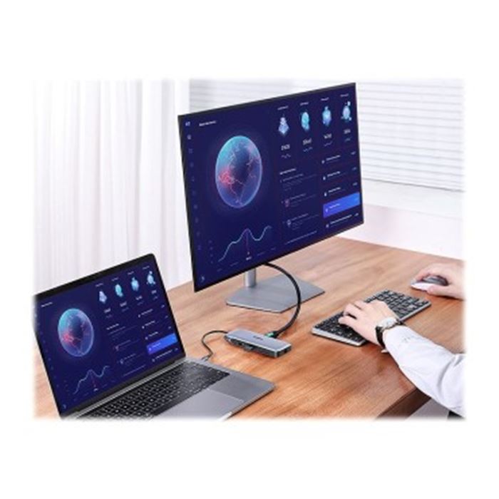 هاب 2 پورت Type C به 3.0 USB با یک پورت HDMI و VGA و DisplayPort و LAN و درگاه کارت حافظه با قابلیت PD یوگرین CM274 — 4
