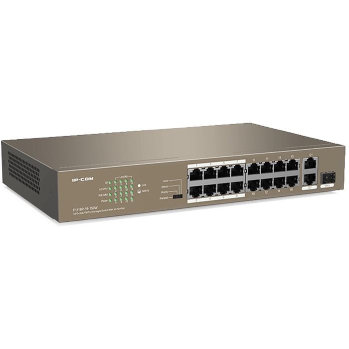 F1118P-16-150W 16FE+2GE/1SFP Unmanaged Switch With 16-Port PoE