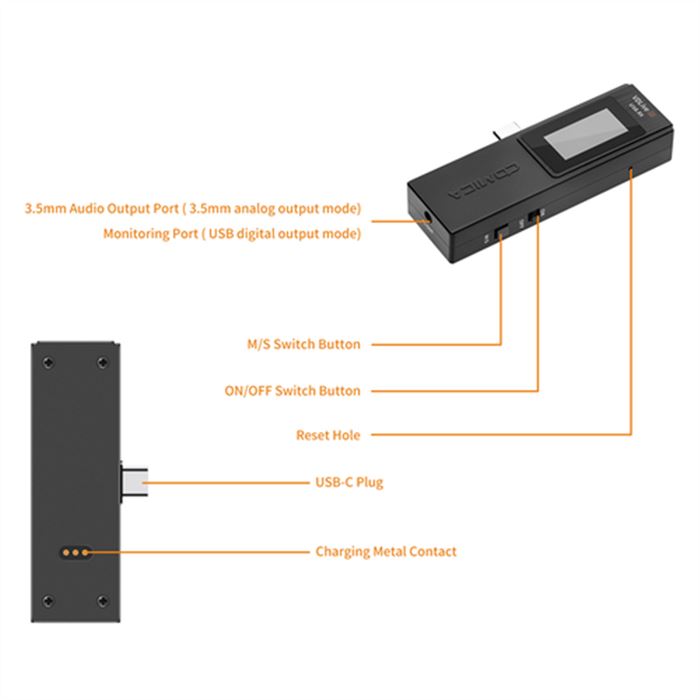 میکروفون یقه ای بی سیم کامیکا مدل VDLive10 USB - 4