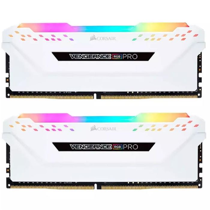 رم کورسیر سری VENGEANCE RGB PRO White DDR4 16GB 3600MHz CL18 Dual Channel