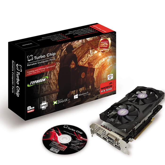 کارت گرافیک توربو چیپ مدل Typhoon RX580-8GD5